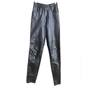 VTG Opera Black Leather Pants size 0